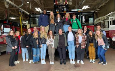 Public relations students visited the Wauwatosa Fire Department to hear from firefighters and the...